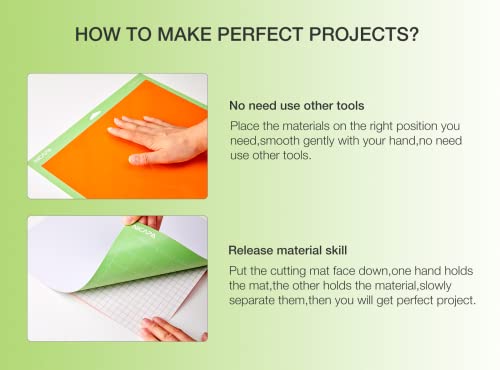 Nicapa 12x12 inch Standard Grip Cutting Mat for Cricut Maker 3/Maker/Explore 3/Air 2/Air/One (3 Pack) Standard Adhesive Sticky Green Quilting Replacement Cut Mats - Image 3