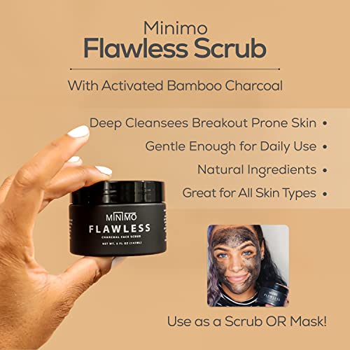 Minimo Flawless Charcoal Face Scrub for Bright Clear Skin - Image 2
