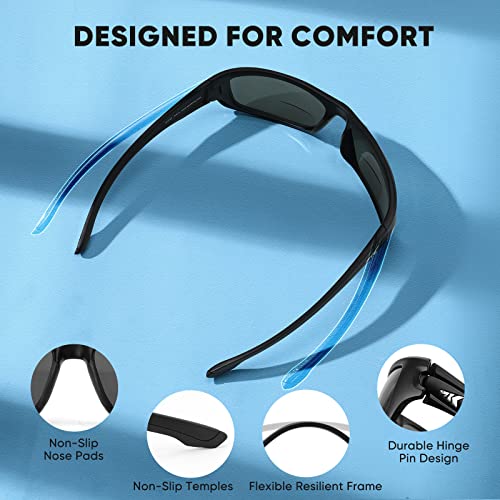 KastKing Ellijay Bifocal Polarized Sunglasses, Bi-Focal x1.5 x2.0 x2.5 Magnifications, Wrap Sport Reader Sunglasses - Image 6