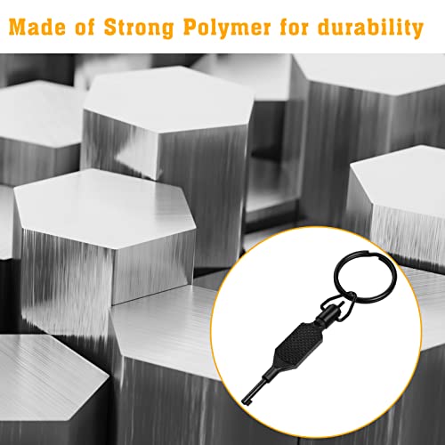 Flat Knurled Swivel Key, Standard Handcuff Key with Detachable Keyring, Black- 2 PACK - Image 6