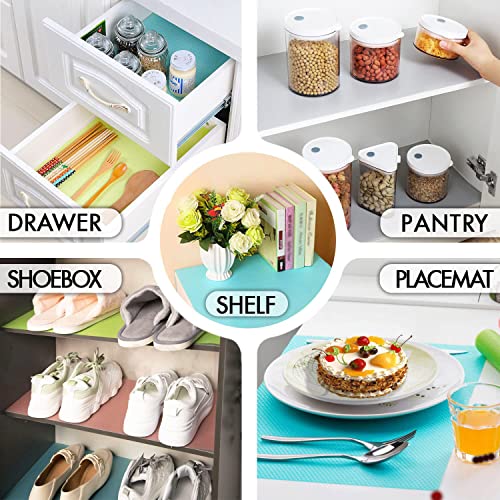 8 Pcs Refrigerator Liners, CaptainRay Washable Mats Covers Pads, Home Kitchen Gadgets Accessories Organization for Top Freezer Glass Shelf Wire Shelving Cupboard Cabinet Drawer(3 Blue+3 Green+2 Red) - Image 3