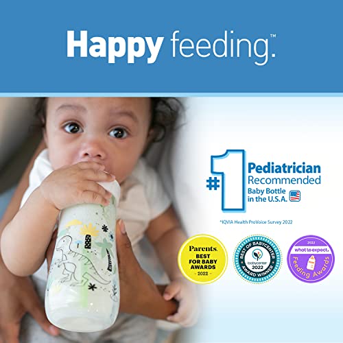 Dr. Brown's Natural Flow® Anti-Colic Options+™ Wide-Neck Baby Bottle Designer Edition Bottles, Dino Decos, 9oz/270mL, Level 1 Nipple, 2-Pack, 0m+ - Image 13