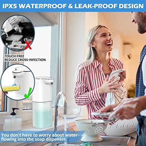 Josnown Automatic Liquid Soap Dispenser, 13.5oz/400ML Wall Mount Soap Dispenser, USB Rechargeable, Touchless Hand & Dish Soap Dispenser Waterproof Pump for Bathroom, Kitchen - Image 4