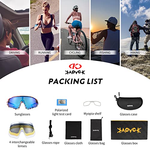 KAPVOE Cycling Glasses Polarized Sports Sunglasses MTB Mountain Bike Eyewear Men Women Road Bicycle BMX Running Fishing Golf - Image 5