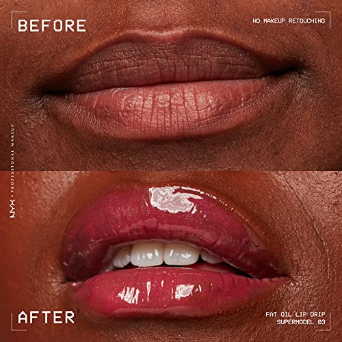 NYX PROFESSIONAL MAKEUP Fat Oil Lip Drip, Moisturizing, Shiny and Vegan Tinted Lip Gloss - Supermodel (Shimmering Magenta) - Image 9