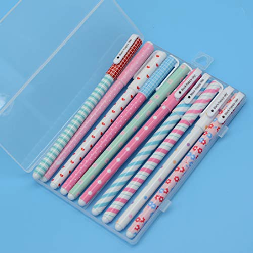 Fluent Writting Pen, 10 Pcs 0.38 mm 10 Color Black Ink Rolling Ball Cute Gel Ink Pen for Student and School Office Supplies (A) - Image 3