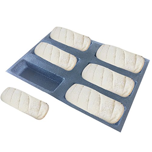 Bluedrop Silicone Bread Forms Square Shape Bread Molds Non Stick Bakery Trays Silicone Coated Fiber Glass 6 Caves Rectangle Moulds - Image 9